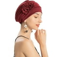 thumbnail image 6 of Dalrosia Women Turban Beanie Hat with Flower Chemo Headwear Elastic Head Wrap Cap, 6 of 7
