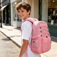 thumbnail image 2 of TGPMGRZ Mesh Backpack for School, Heavy Duty Back to School See Through Net Bookbag, Semi-Transparent Net Back Pack (Pink), 2 of 4