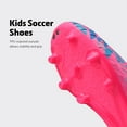 thumbnail image 2 of Dream Pairs Soccer Shoes Jr Kids Boys Girls Outdoor Sport Football Soccer Cleats Hz19003K Fuchsia/Pink/Royal/Blue Size 6, 2 of 5