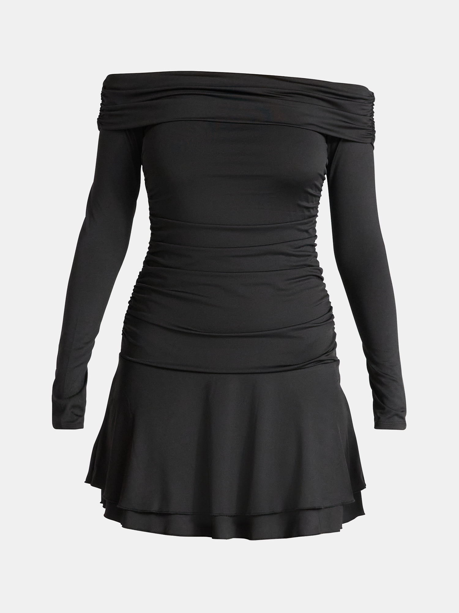 No Boundaries Off-The-Shoulder Mini Dress with Long Sleeves, Women's