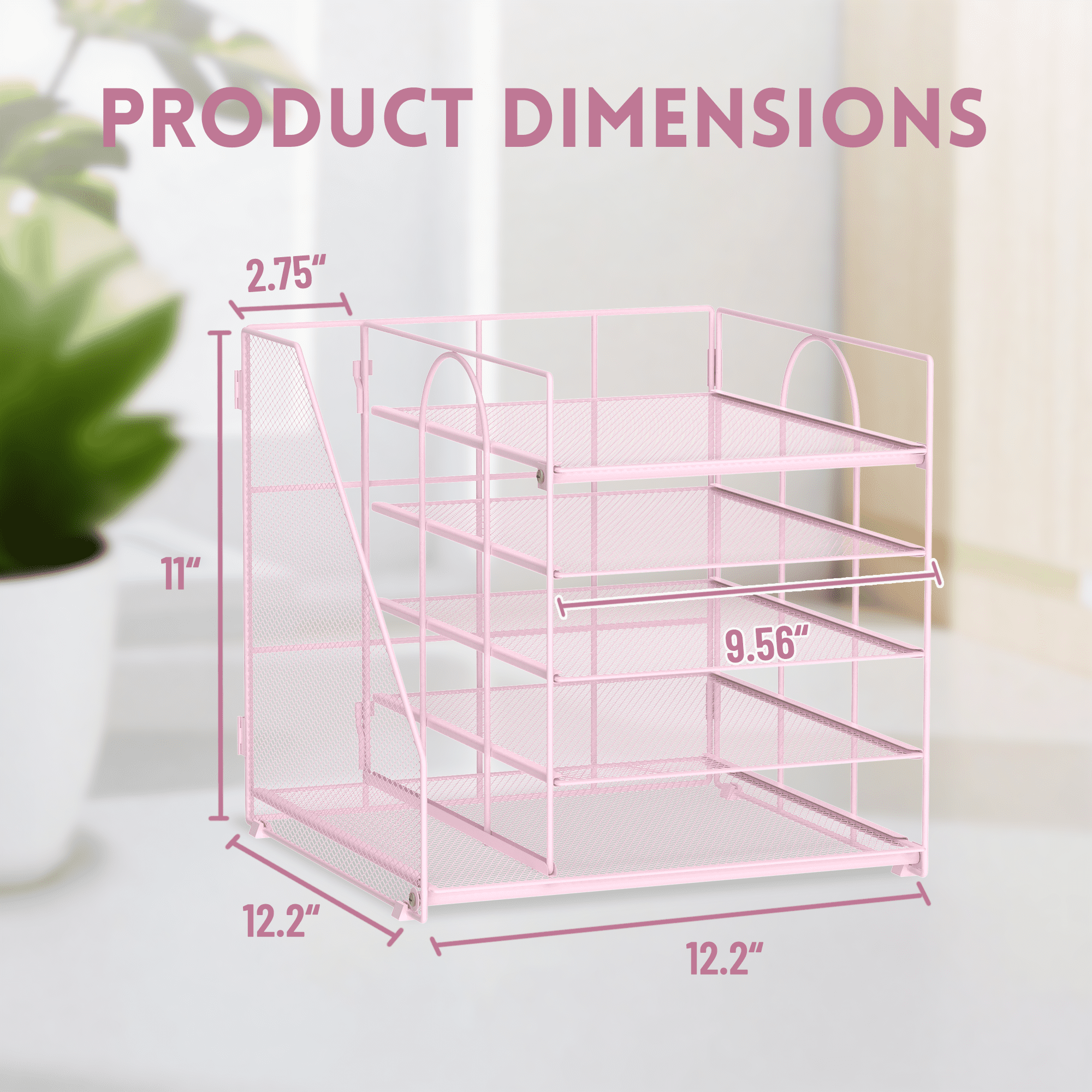 INTIGE 5-Tier Desk Organizer with File Holder, Paper Organizer with Letter Tray