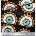 thumbnail image 2 of Soimoi Black polyester Crepe Fabric Marigold Geometric Print Fabric by the Yard 52 Inch Wide, 2 of 5