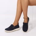 thumbnail image 2 of Rexoro Women's Slip-On Flats Breathable Knit Lightweight Comfortable Daily Casual Walking Shoes Navy 7, 2 of 7