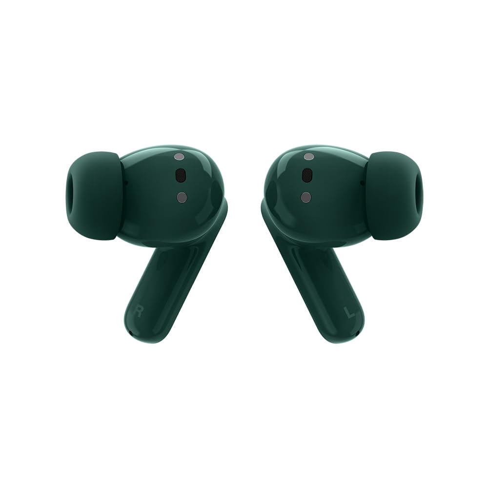 Motorola Moto Buds Bass XT2443-1 Dynamic ANC, Triple Microphone Array, Bluetooth 5.3, IP54 Water & Dust Resistant, Dolby Atmos Audio - Posy Green