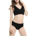 thumbnail image 4 of Strappy Sports Bra Women Pullover Bra Feature V-Neck Molded Bra Style W-1464 Black 4XL, 4 of 6