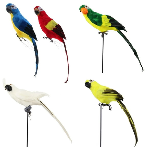 Limei Lifelike Artificial Birds Parrot Model for Outside Decoration Craft Shoulder Prop, 17.8" Long, Red