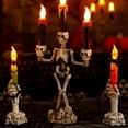 Halloween Skeleton Flameless Candle Holder Triple Halloween Candles LED