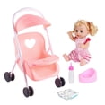 thumbnail image 4 of Conjunto de Coche de Muñeca Hugo Muñeca Niña Con Cochecito Rosado, 4 of 10