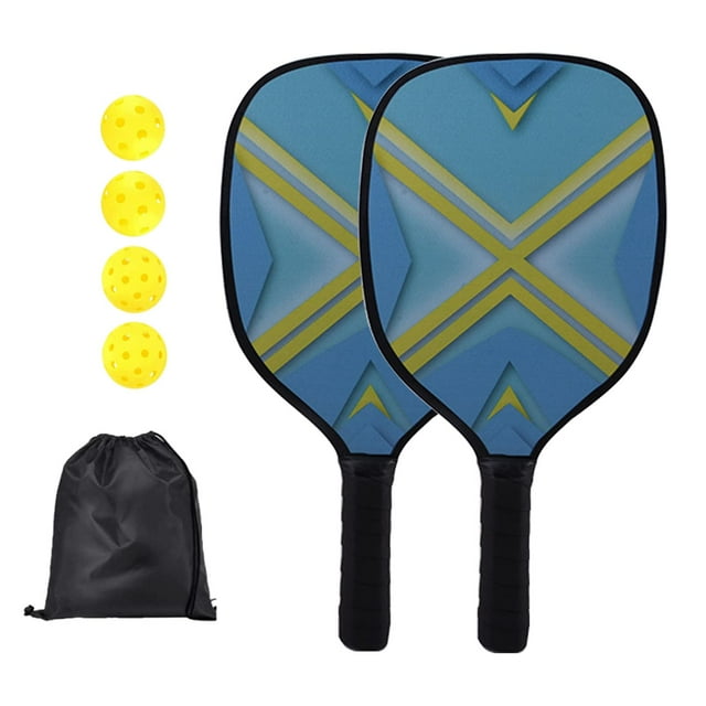 Guardoinrt Ensemble de Pagaies de Pickleball avec 4 Balles et Balles de Rangement (40 Sacs pour Usage Intérieur Extérieur Jaune