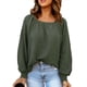 thumbnail image 3 of Blusa De Manga Larga Abullonada, Elegante Suéter De Hombros Caídos De Poliéster Para Compras De Citas ANGGREK No, 3 of 6