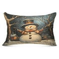thumbnail image 6 of Plush Pillow Cases Standard Size Ultra Soft Warm Pillowcases with Zipper Winter Snowman 20"x26", 6 of 7