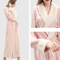thumbnail image 4 of Clearance! robes for women terry cloth robes for women Womens Robe Soft Plush Bathrobe Fluffy Cute Long Coat Night Robe Big sales Pink, 4 of 5