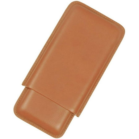 Tan Leather Cigar - Midwest 3 Finger Tan Leather Cigar Case