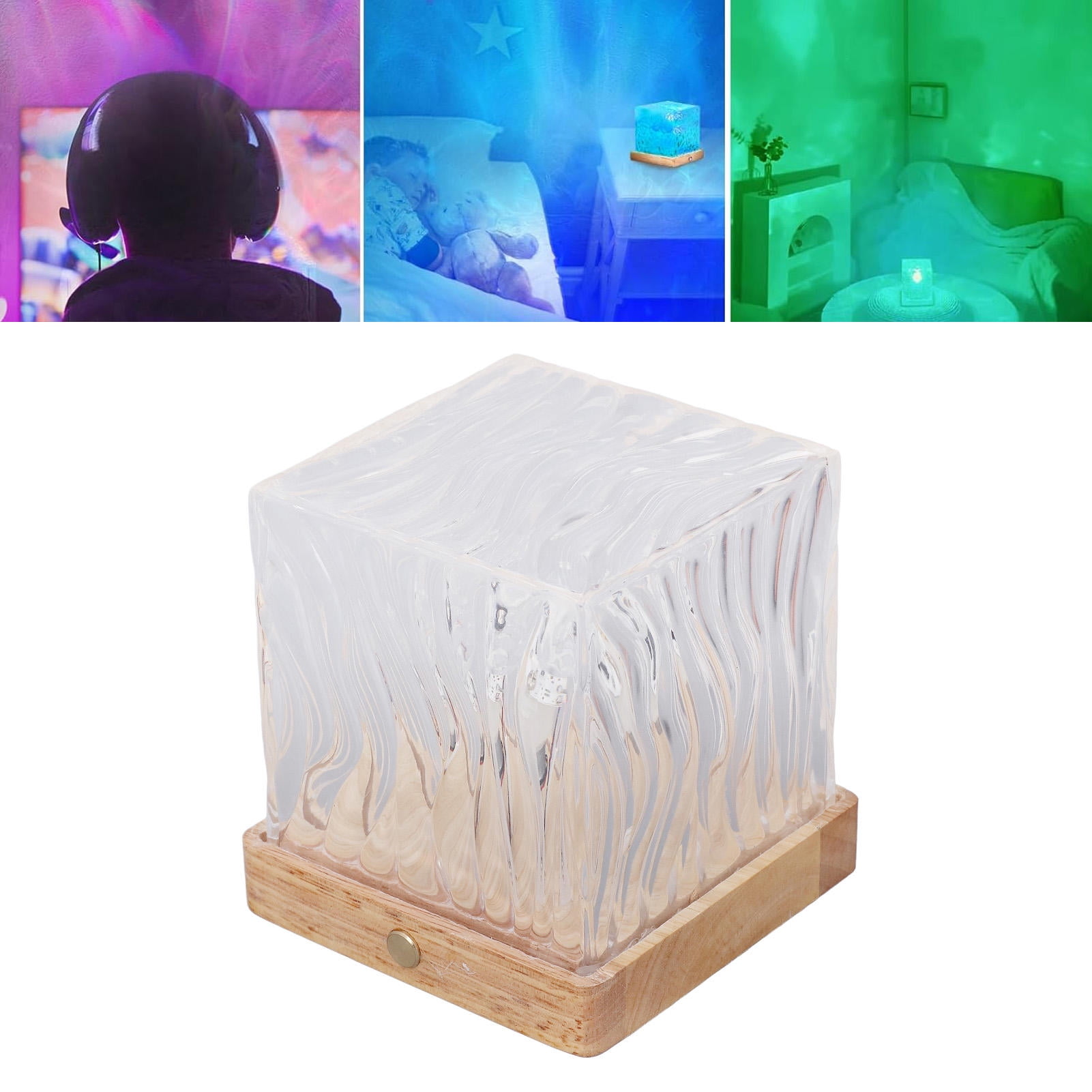 Suodoka Northern Lights Ocean Wave Projector Light – 16‑Color Aurora Lamp with Remote Control, 360° Water Ripple Night Light for Home, Office, Bar, Restaurant
