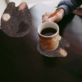 thumbnail image 4 of Absorbent Wool Felt Cup Coaster Set - Cute Drink Mat for Tabletop Protection, Coffee Bar & Dining Home Decor - Reusable Design, 4 of 9