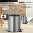 thumbnail image 4 of YRLLENSDAN Kitchen Trash Cans, 6L/1.6Gallon Metal Trash Can Stainless Steel Garbage Can with Lid & Foot Pedal & Removable Inner Basket for Bathroom, Office, Kitchen (2 pack), 4 of 7