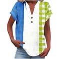 thumbnail image 2 of Jjayotai Women's Plus Size Tunic Top, Short Sleeve Casual Summer Blouse, Flowy Swing Loose Fit Shirt, Golf Tops for Women Plus Size, Womens Boho Tops Green^ XXXXXL, 2 of 5