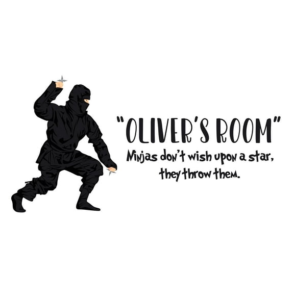 ANIME - Customized Name Karate Martial Arts Gym Throwing A Shuriken Star Anime Art Design Vinyl Wall Decal - Kids Boys Bedroom Funny Quotes Wall Decor Sticker 10" x 5"