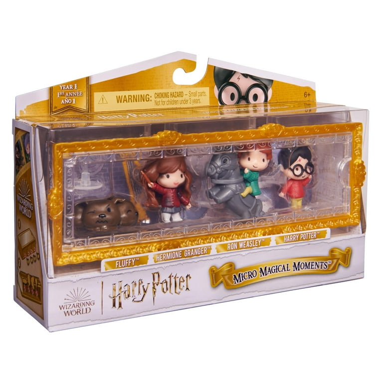 ハリー・ポッター フィギュアセット Ron Harry Hermione Wizarding World Harry Potter, Micro Magical Moments Scene Gift Set