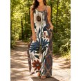thumbnail image 5 of Women'S Casual Vintage Florals Romper Spaghetti Strap Wide Leg Jumpsuit Summer Outfits With Pockets, 5 of 7