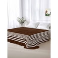 thumbnail image 5 of Coffee Brown Greek Key King Size Flat Sheet, Wrinkleproof & Fadeproof Cooling Flat Bed Sheet Only, Geometric Greece Ancient Farmhouse Geo Breathable Soft Bedding Top Sheets 105 x 98 Inches, 5 of 8