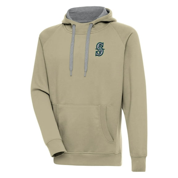 Men's Antigua  Khaki Seattle Mariners Victory Pullover Hoodie