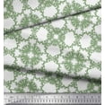 thumbnail image 2 of Soimoi Green polyester Crepe Fabric Leaves & Buds Floral Print Fabric by Yard 52 Inch Wide, 2 of 3