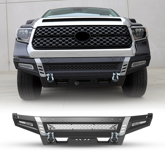 Steel Front Bumper 2*Side Wings For 2014-2021 Toyota Tundra w/2*D-Rings Shackles