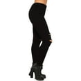 thumbnail image 6 of YDFCWXW Trendy Black Ripped Women's Jeans Mid Rise Destroyed Skinny Jeans Stretch Jeans Denim Pants Black, XL, 6 of 6