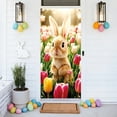 thumbnail image 4 of Easter Door Curtain Decorations, Spring Holiday Door Cover, Bunny Rabbit Party Door Hanging, Festive Easter Decor for Home Classroom Office, Polyester Door Banner with Colorful Easter Egg Design, 4 of 7