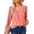 thumbnail image 3 of Stichou Womens Tops 2026 Ruffled Square Collar T-Shirts Women Striped Tee Spring Summer Casual Loose Fit Sleeveless Shirt Pink S, 3 of 8