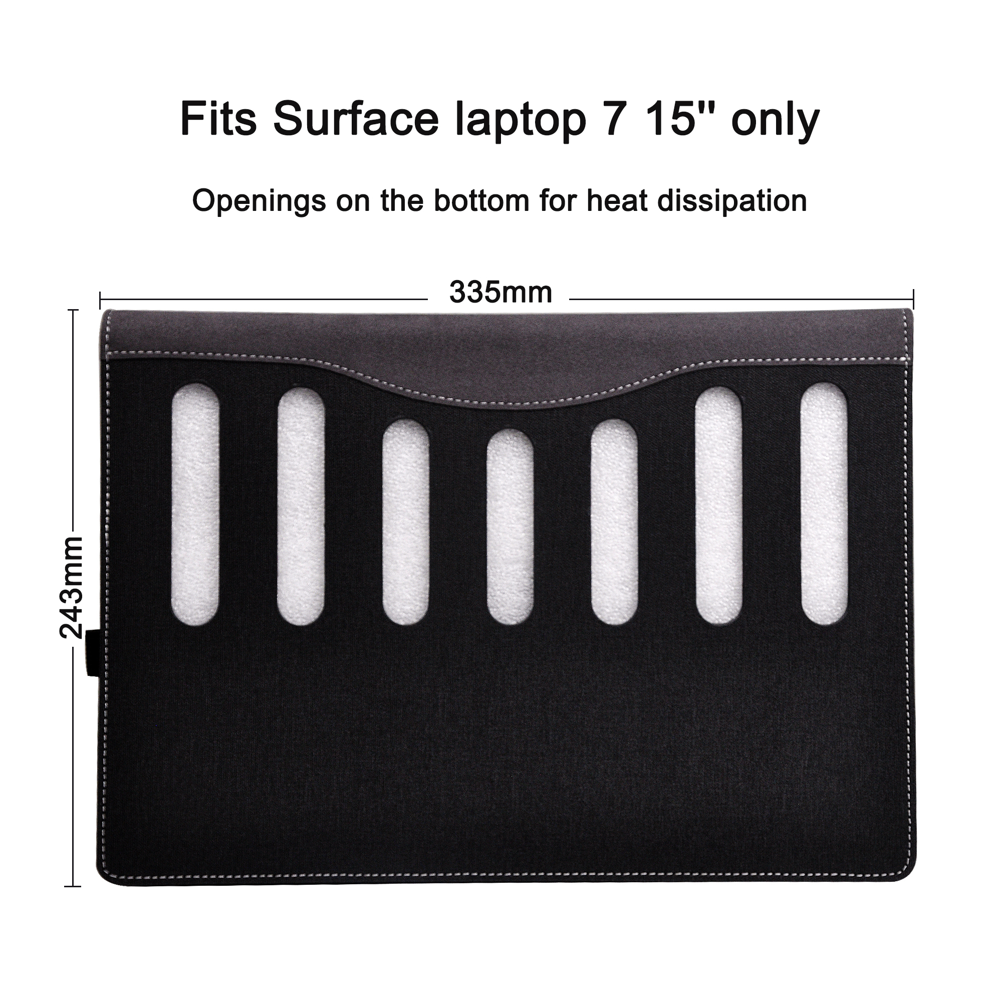 Laptop Case Cover for 2024 New 15 inch Microsoft Surface Laptop 7 [molde 2037] ,PU Leather Notebook PC Bag Protective Sleeve with Pen holder