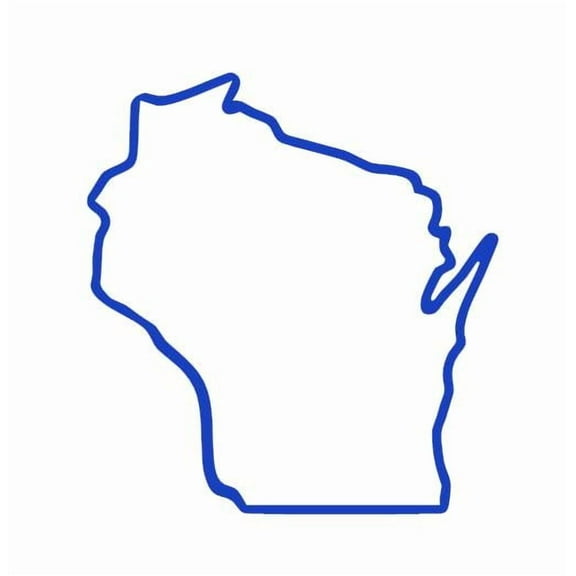 State Map Outline Wisconsin Vinyl Decal Sticker UV & Waterproof Bumper Window Laptop Automotive Water Bottle Gift accessories – BLUE 4.5"