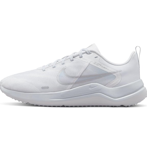 Nike Women's Downshifter 12 Running Shoes, White Metallic Silver Pure Platinum, 8