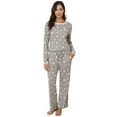 thumbnail image 6 of Womens Cotton Pajama Sets with Long Sleeves and Long Pants 2pcs Round Neck Sleepwear Sets for Women Soft Loungewear Set with Pockets Cute Star Print Women Nightwear Sets, S-XXL, 6 of 10