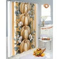 thumbnail image 5 of Thanksgiving Shower Curtain Set ，Waterproof Fabric Shower Curtains Orange Pumpkin Floral Country Watercolor Shower Curtains for Bathroom,Bathroom Decor 36"x78", 5 of 7
