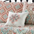 thumbnail image 3 of Bilot 6 Piece Quilted Microfiber Daybed Bedding Cover Set, Soft Lightweight Cozy All Season Coverlet Set with Bedskirt, Matching Shams, Decorative Pillow, 75" x 39", Bennington Damask Coral, 3 of 4