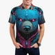 thumbnail image 1 of Fotbe Neon Cyberpunk Blue Bear Camiseta Polo de Golf para Hombre con Estampado – Camisa Deportiva Transpirable con Cuello Abotonado-3X-Large, 1 of 6