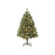 thumbnail image 2 of 6-foot artificial christmas tree con lights, hinged branches, y collapsible base - realistic premium spruce para home y oficina holiday decor, 2 of 8