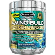 MuscleTech Amino Build Next Gen Energy Powder, Blue Raspberry, 30 Servings