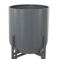thumbnail image 4 of CosmoLiving by Cosmopolitan 13" x 42" Indoor Outdoor Dome Gray Metal Planter with Removable Stand, 4 of 9