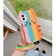 thumbnail image 3 of Cases Compatible with iPhone 12/ iPhone 12 Pro Case Silicone 3D Cute Cartoon Cat Design Soft TPU Rubber Bumper Shockproof Cover Lanyard Compatible wit, 3 of 4