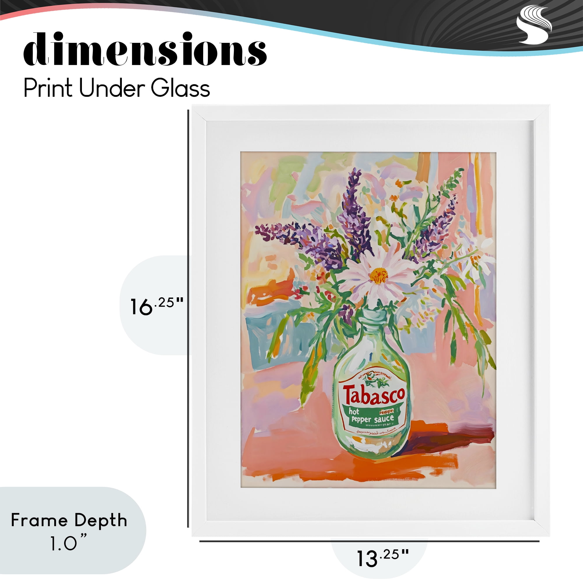 Stupell Industries Hot Sauce Bottle Bouquet White Framed Print Under Glass, design by The Prints Vibe