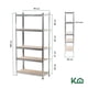 thumbnail image 5 of 2 Piezas Estantes Anaquel Organizador 5 Niveles Multiusos 90 x 40 x 180 cm gris, 5 of 8
