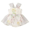 thumbnail image 1 of Barboteuse Sans Manches à Fleurs en Tulle Dos Nu pour Filles, 1 of 8