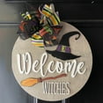 Front Door Garland Witch Door Sign Bathroom Ideas Wooden