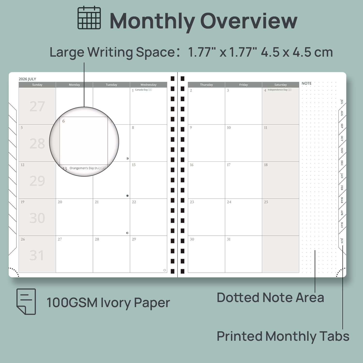 POPRUN Planner 2026-2027, Weekly and Monthly Academic Planner Calendar Notebook, Jul.26-Jun.27, 8.5" x 10.5", Inner Pocket, Monthly Tabs, Spiral Leather Cover - Soft Pink