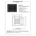 thumbnail image 5 of Achtek Air Supply Vent 4"x 4" Duct Opening (Overall 5-1/2"x 5-3/4") Solid Cast Aluminum Register Cover | Powder Coated, 5 of 14