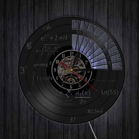 Science Decor Math Equation Wall Clock Algebra Geometry Vinyl Record Wall Clock Math Formula Decorative Wall Watch Teachers Gift