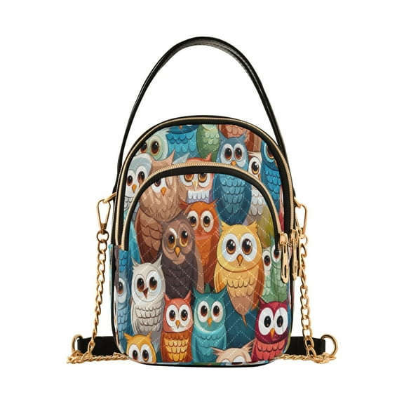 ALAZA Chain Crossbody Bags for Women Owl Cute Shoulder Handbag Phone Purse